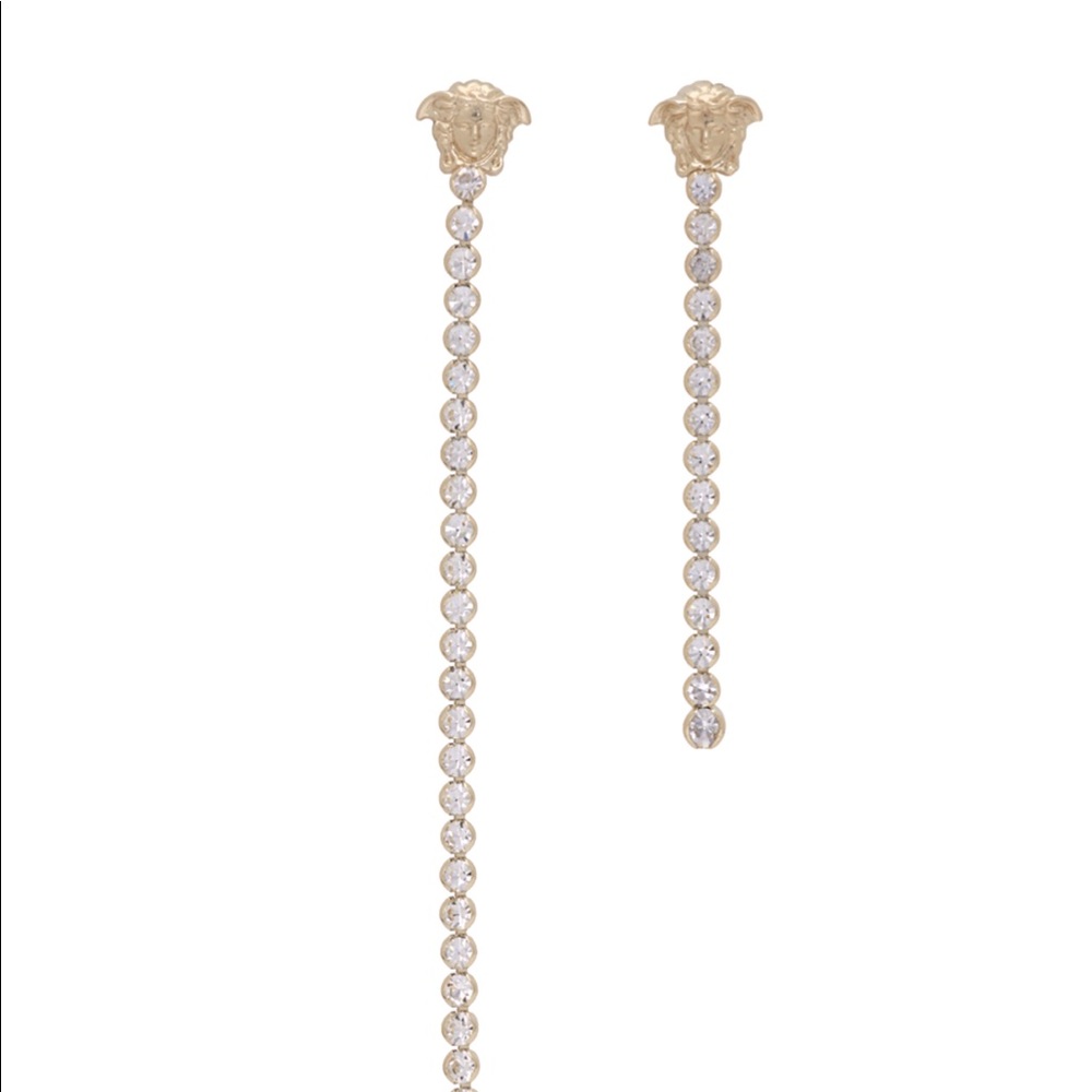 Versace Gold Medusa Chain Drop Earrings